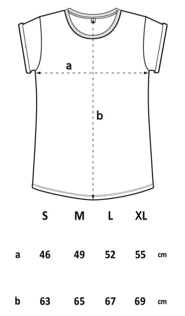 Rolled Sleeve Shirt Face in schwarz mit Rundhalsausschnitt und gerollten Ärmeln - Größentabelle